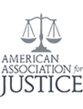 American Association for Justice logo: Scales of justice above the word
