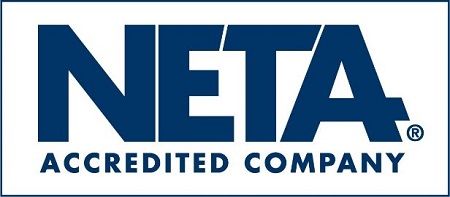NETA Accredited Company logo in blue against a white background.