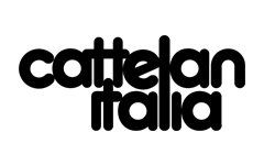 Een zwart-wit logo voor Cattlelan Italia op een witte achtergrond.