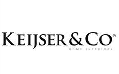 Het logo van keijser & co home interiors is zwart-wit.
