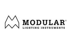 Het logo voor modulaire verlichtingsinstrumenten is zwart-wit.