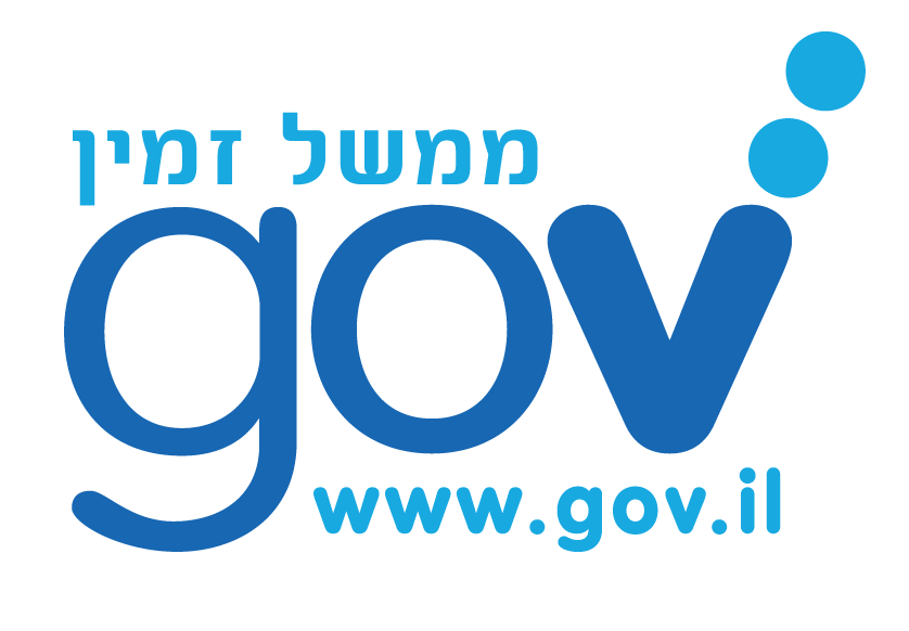 A blue and white logo for gov www.gov.il
