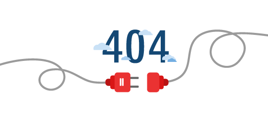 המספר 404 כתוב על חוט שאליו מחוברים שני תקעים.