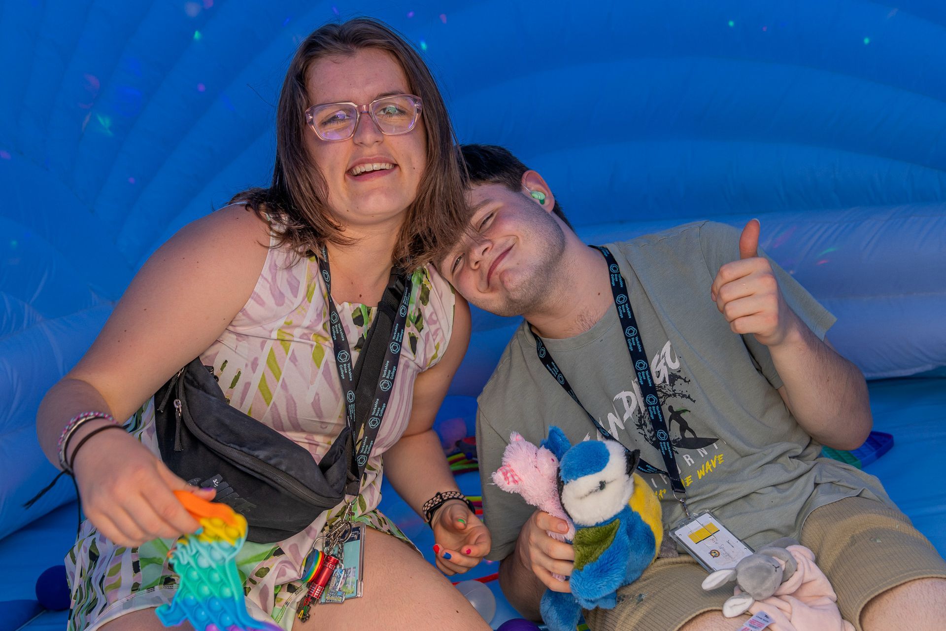 Sanjay Ryan Plamen and Raja in Sensory Igloo at Yorkshire Rose College Doncaster Students Lucy and Alfie in Sensory Igloo Yorkshire Rose College Doncaster