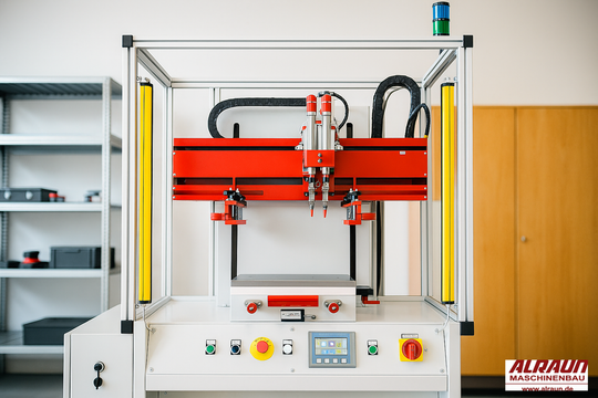 Siebdruckmaschine für Rund- und Flachdruck von Alraun Maschinenbau