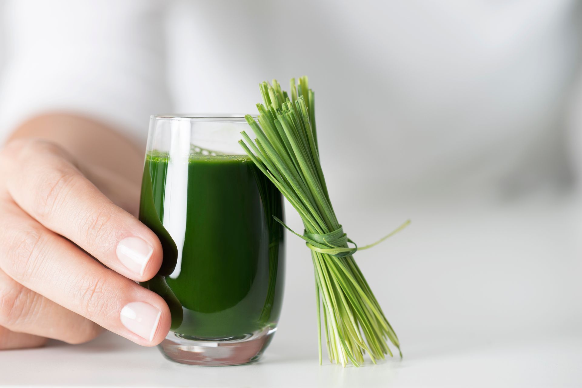 Glass of green juice