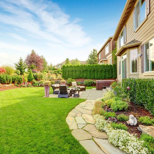 House With Beautiful Backyard Landscaping