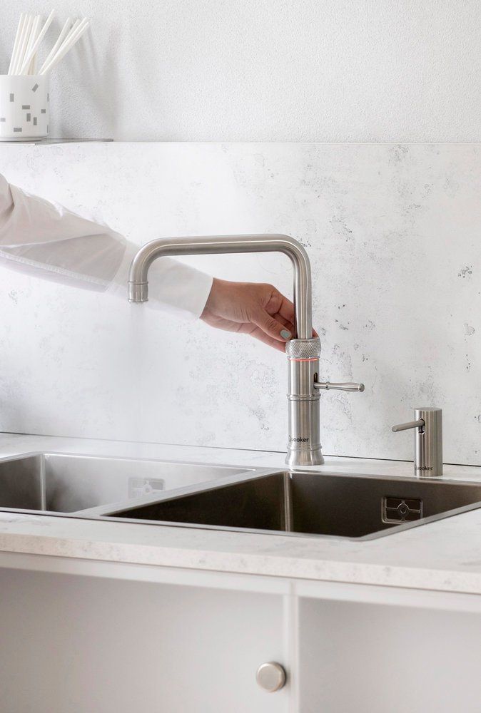 Classic Fusion Square sink with a Quooker boiling-water tap