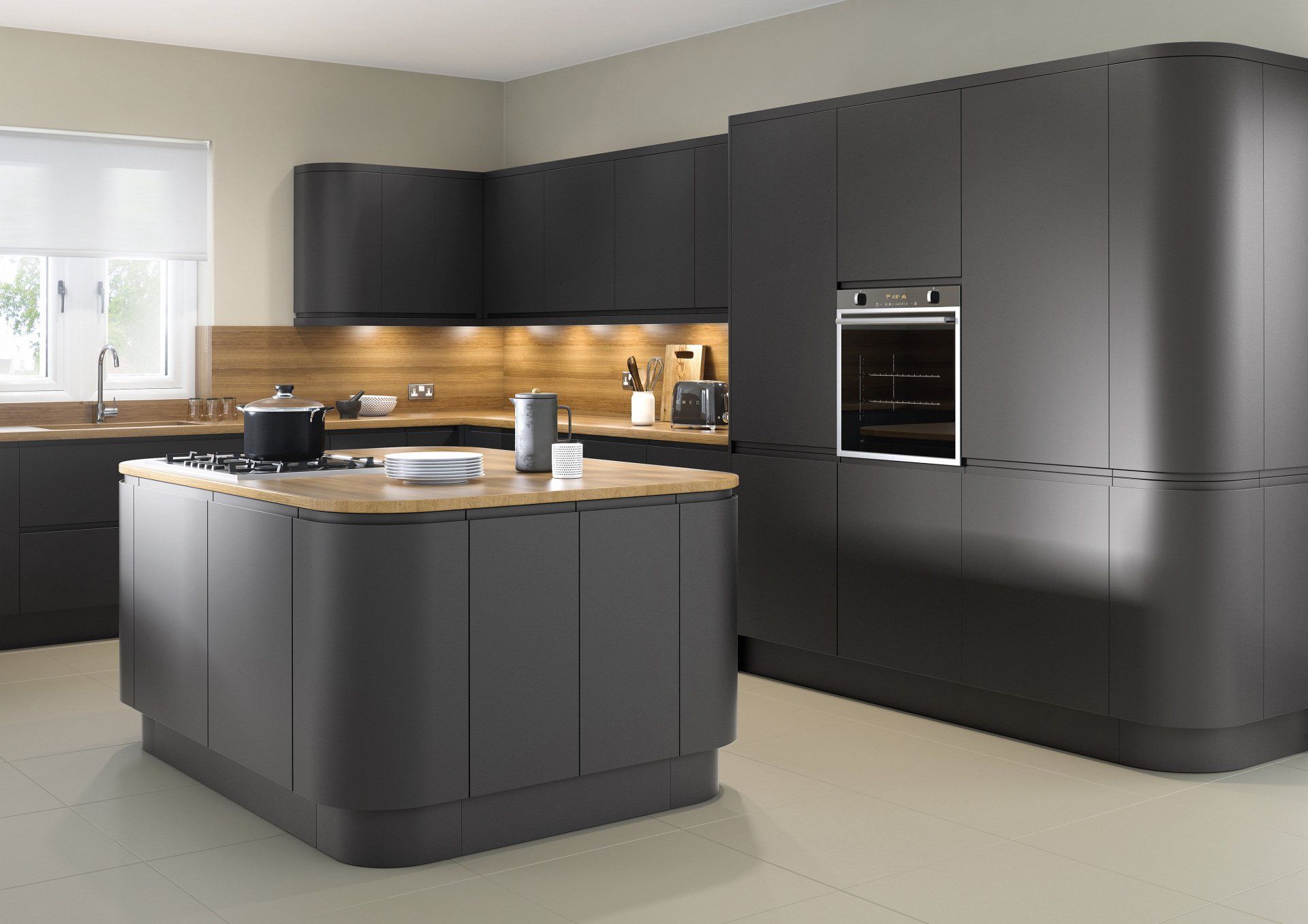Lucente Matt kitchen door in the Blacklock range