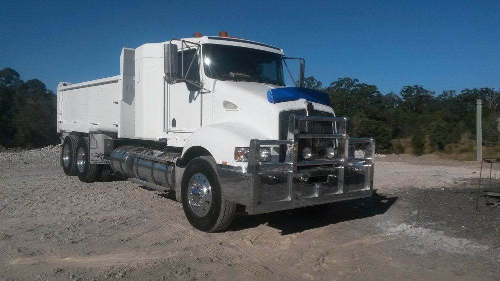 White Truck Side View — Edwards Transport, Cartage & Haulage in Gympie, QLD