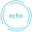 A blue circle with the word echo inside of it.