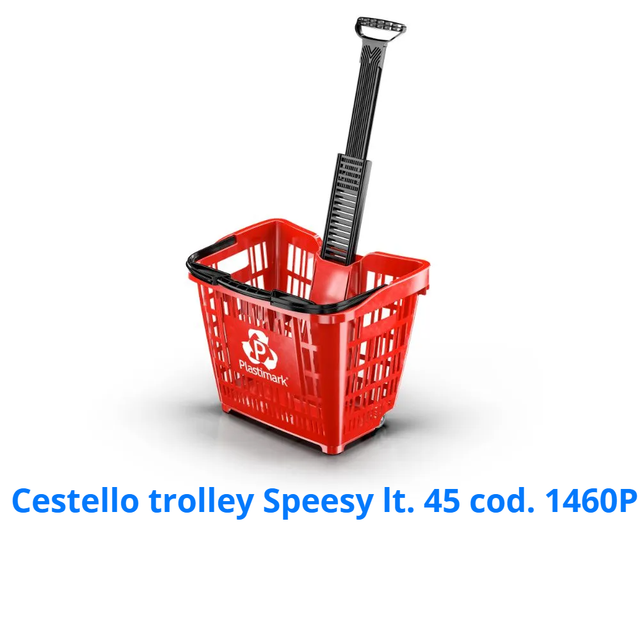 Cestino spesa trolley Lt43 cestello plastica libero servizio