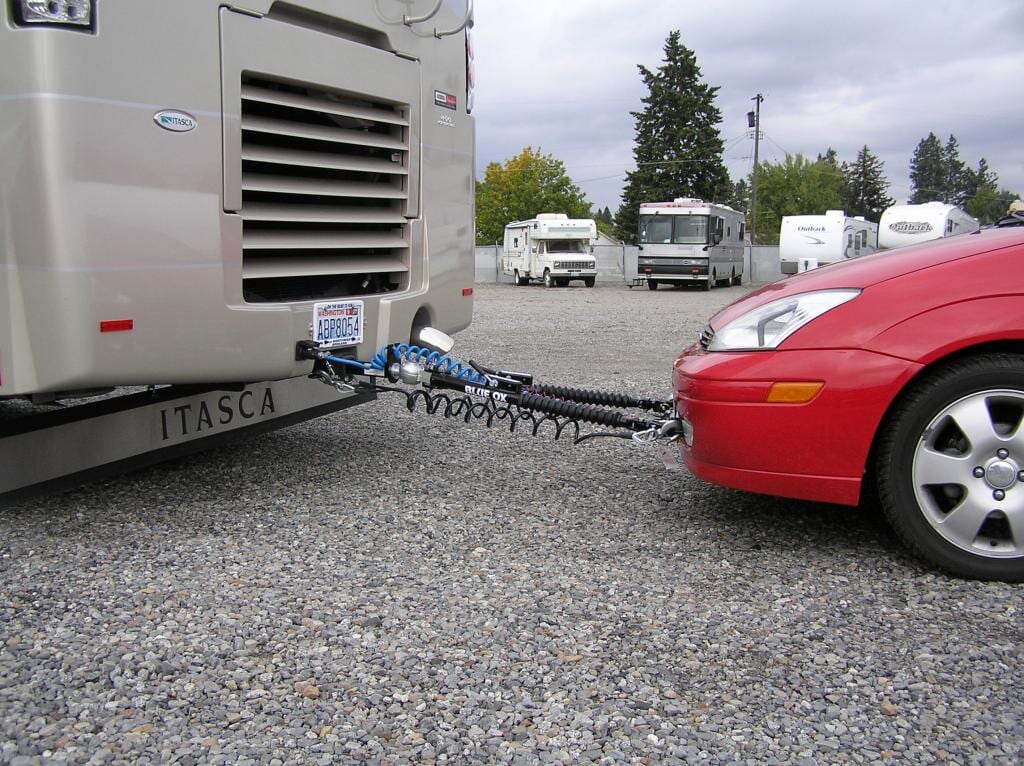 Car traveling with a RV after RV repairs near Spokane WA