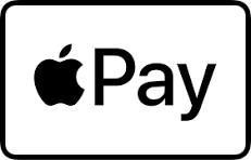 Apple Pay logo in black on a white rounded rectangle background