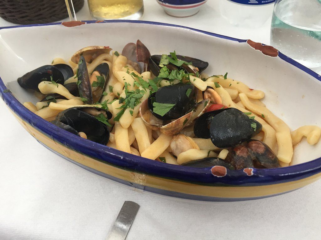 Pasta with fresh mussels and clams