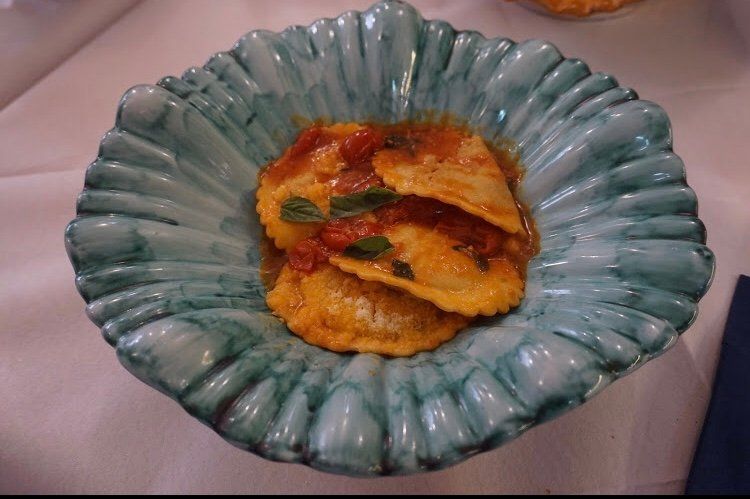 Ravioli stuffed with tomato sauce