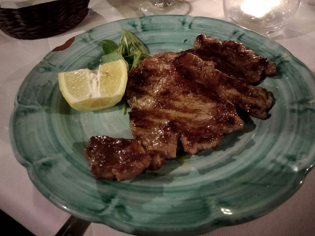 Grilled rib-eye steak