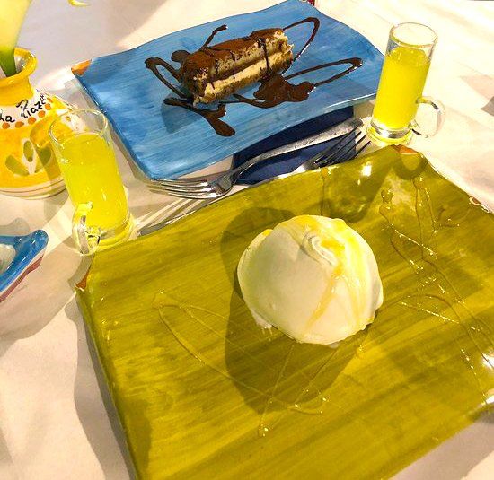 Tiramisu and ice cream