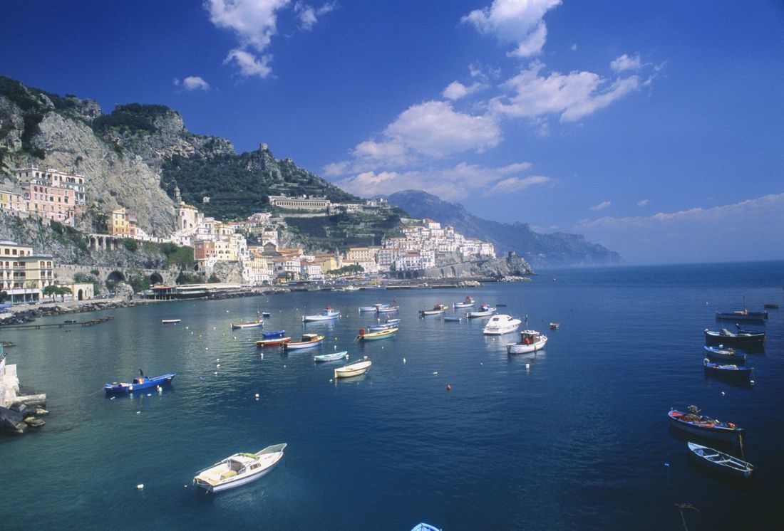The sea and the village of Amalfi