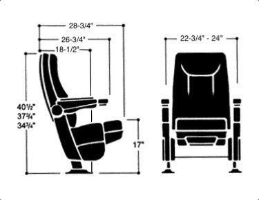 Concorde Monza Atlas Rocker Theater Seat Dimensional Drawing