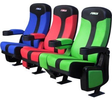 Forza Home Theater Seat Finesse Sonic Commercial Movie Theater Chair shown in multicolor fabric options