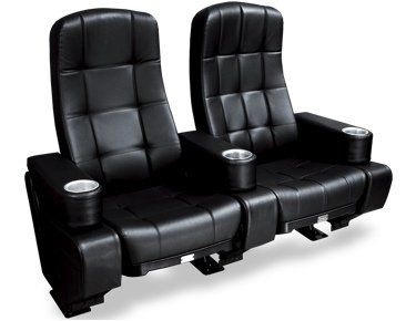 Imperial Plus Regal VIP Barrett Plus Movie Theater Chair in Black Leather