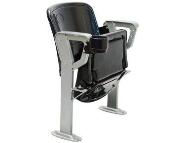 The Olumpus stadium and arena seat in black with cup holder