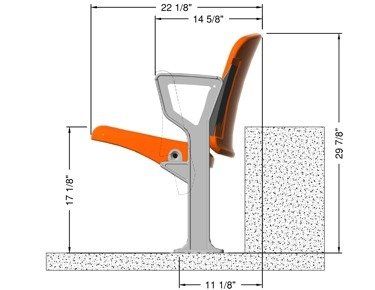 Olympus Stadium Arena Chair Dimensional Drawing