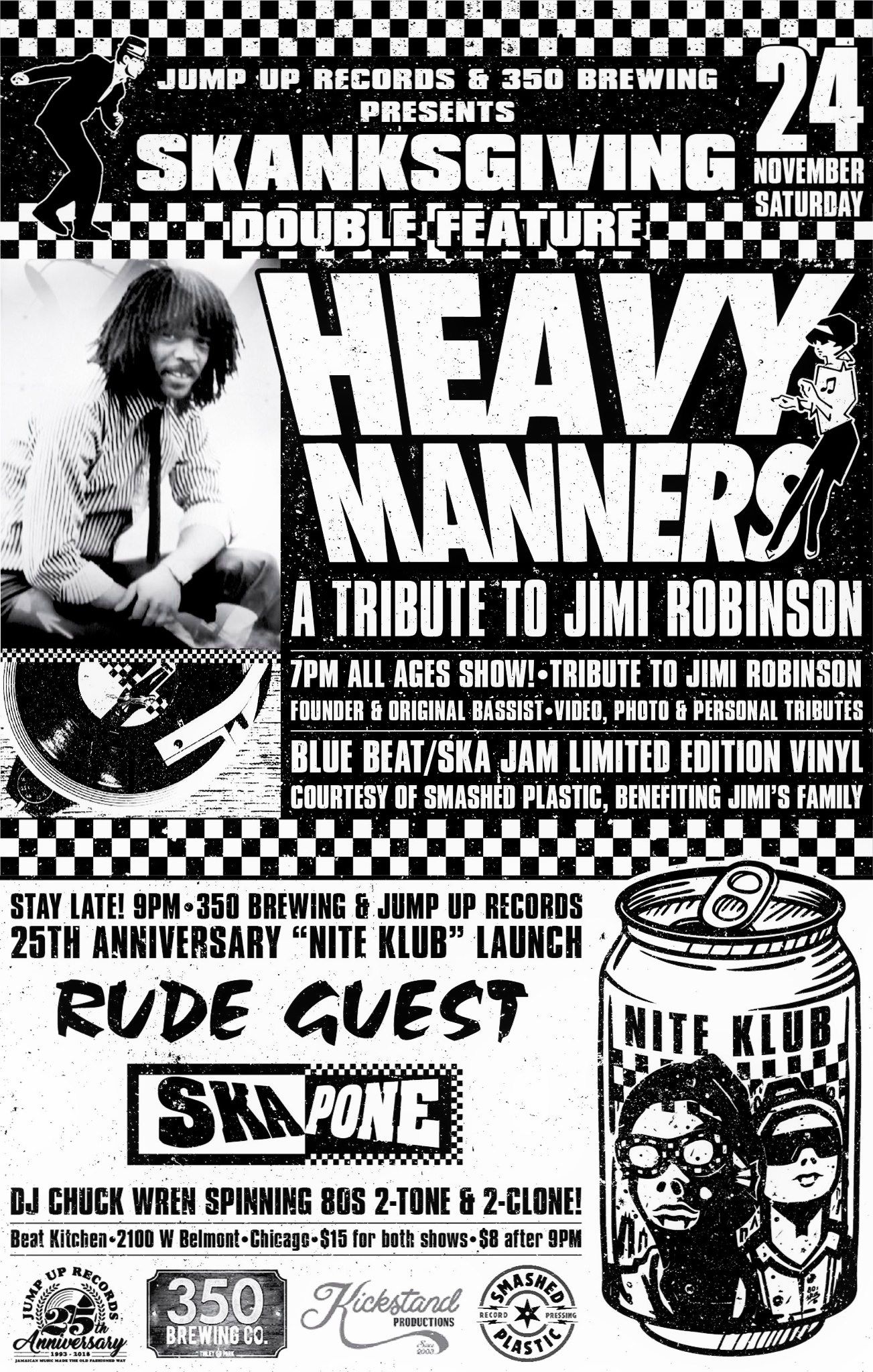 A black and white poster for a concert called heavy manners.