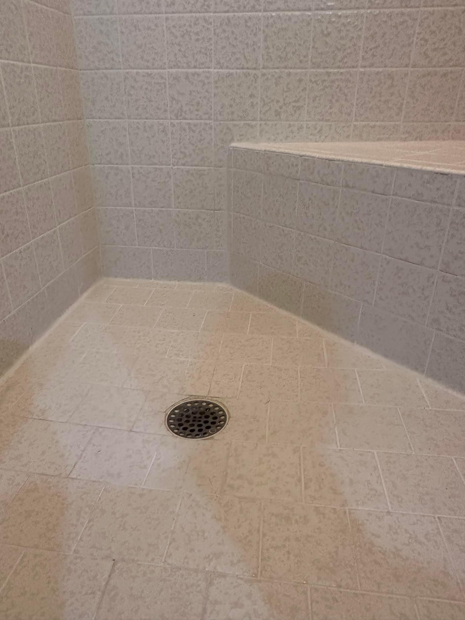 This is an after picture regrouted shower floor tile and grout 