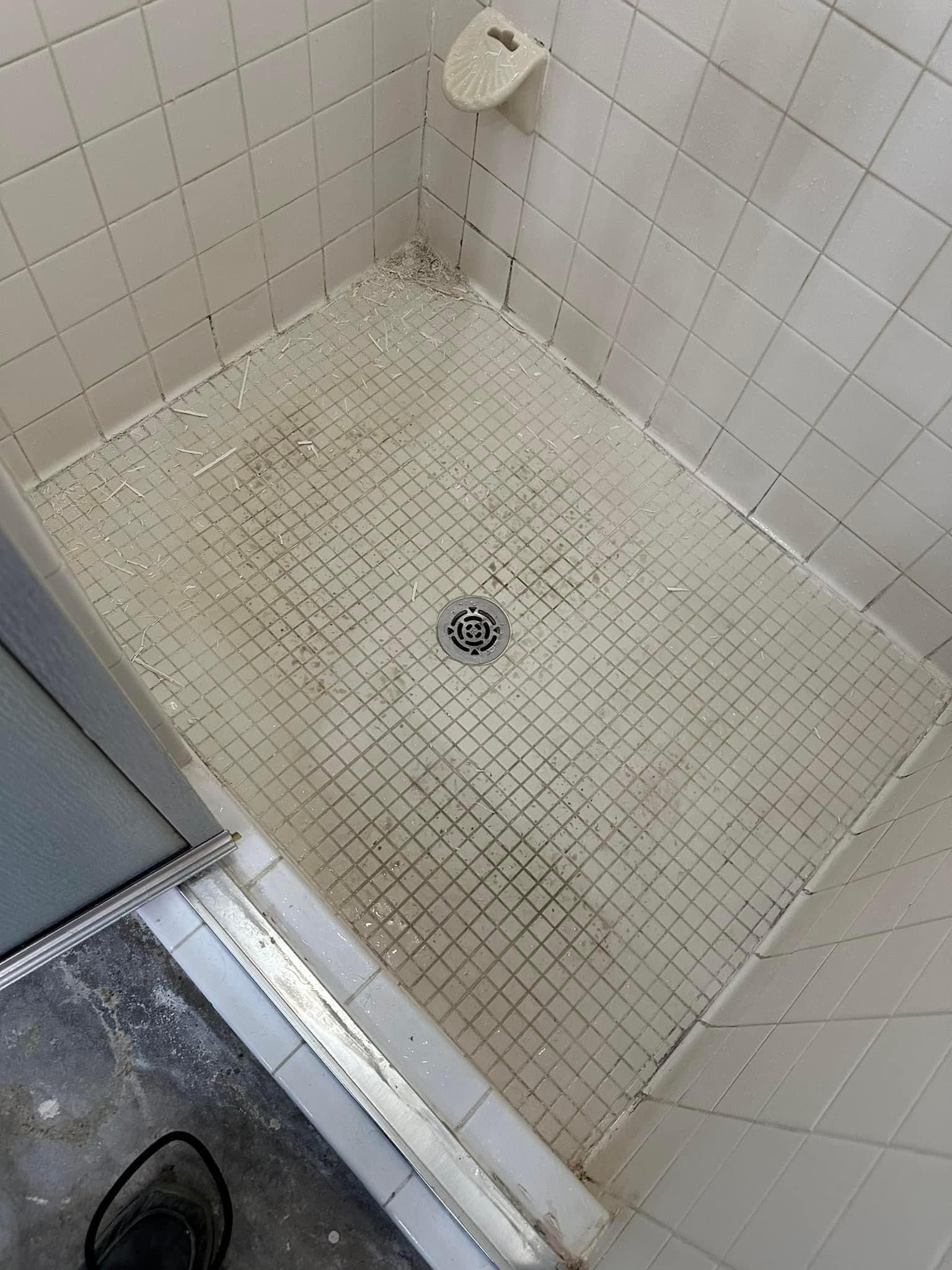 A Homeowner called about a shower he had tried several shower cleaners, bleach, mold remover with no success. He called us to clean and revitalize his shower. This is a before picture.