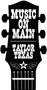 Black guitar headstock logo: 