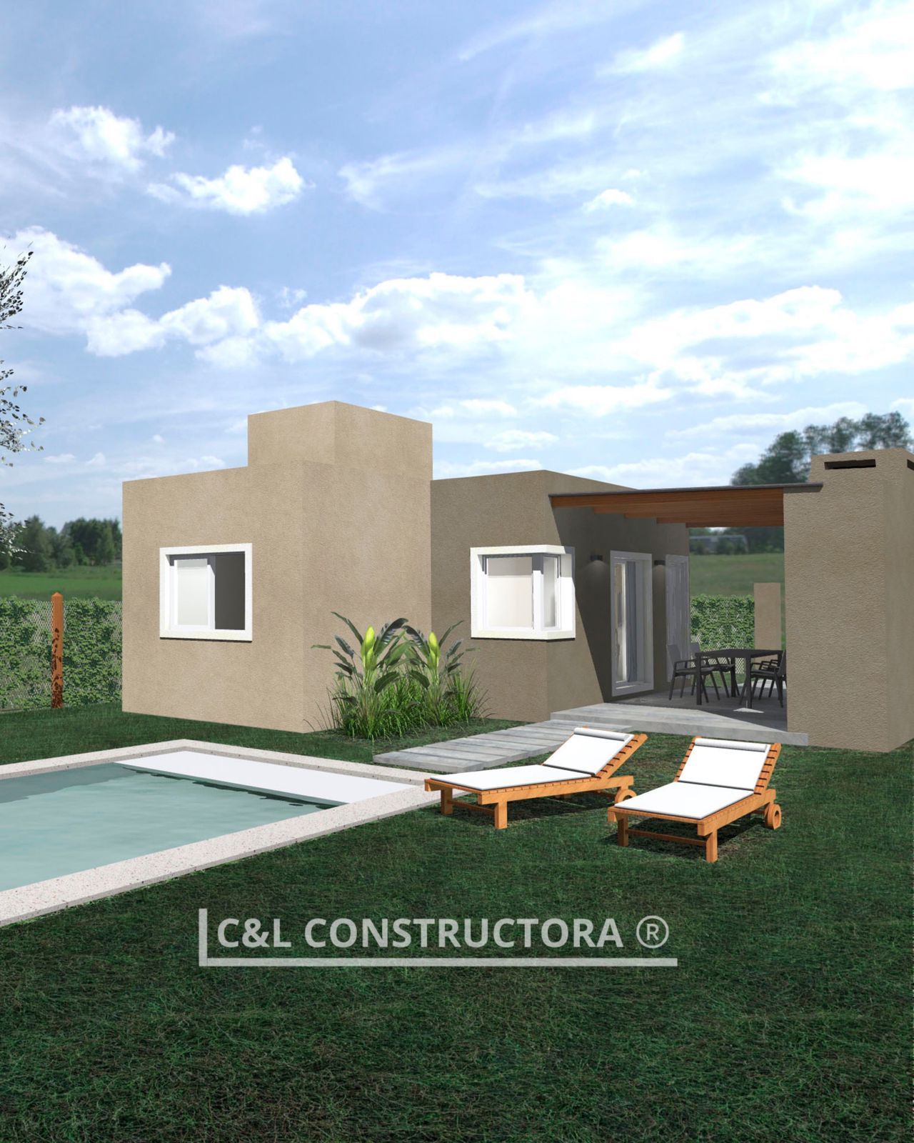 Mano sosteniendo las llaves de casa con un llavero en forma de casa contra un cielo azul claro.