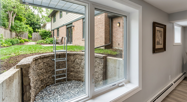 An egress window well installed near Belgrade Montana to meet county building codes.