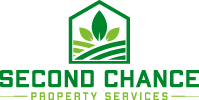 Logo of "Second Chance Property Services": green house with leaf design, green text.