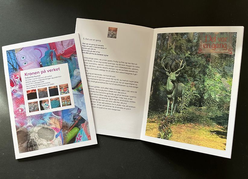 En bok er åpen på en side med et bilde av et rådyr på