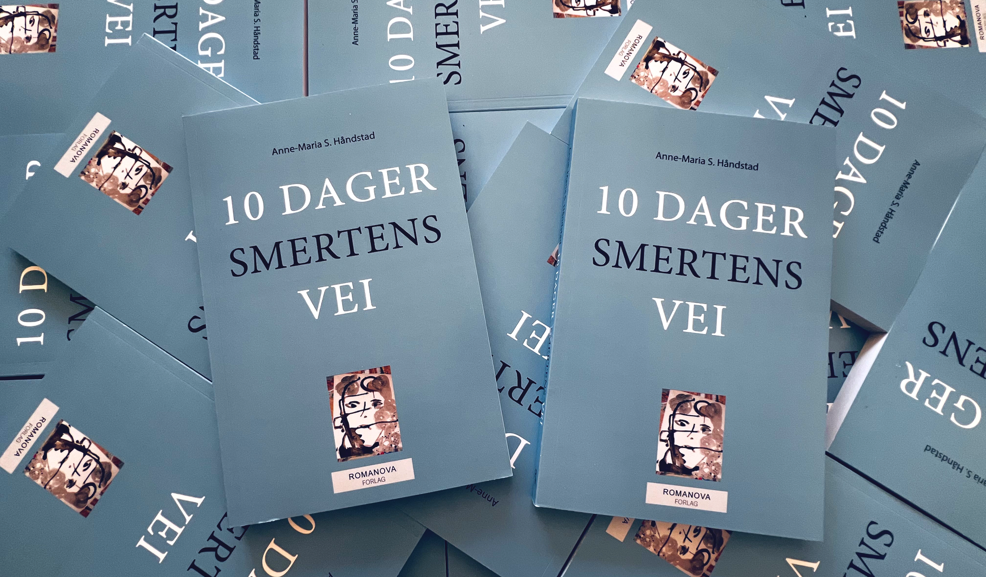 Et bilde av en samling av boken 10 dager smertens vei