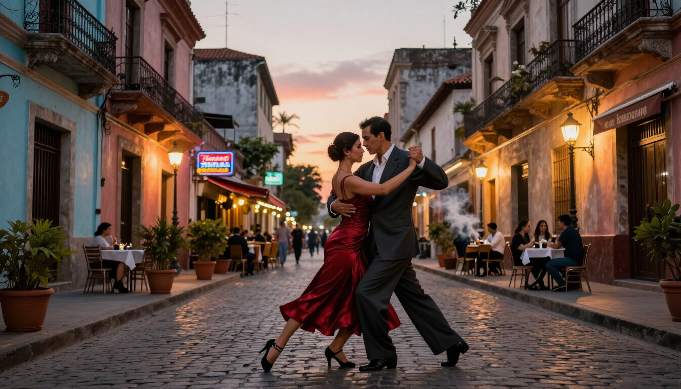 Historic streets architecture and local culture in Buenos Aires Argentina