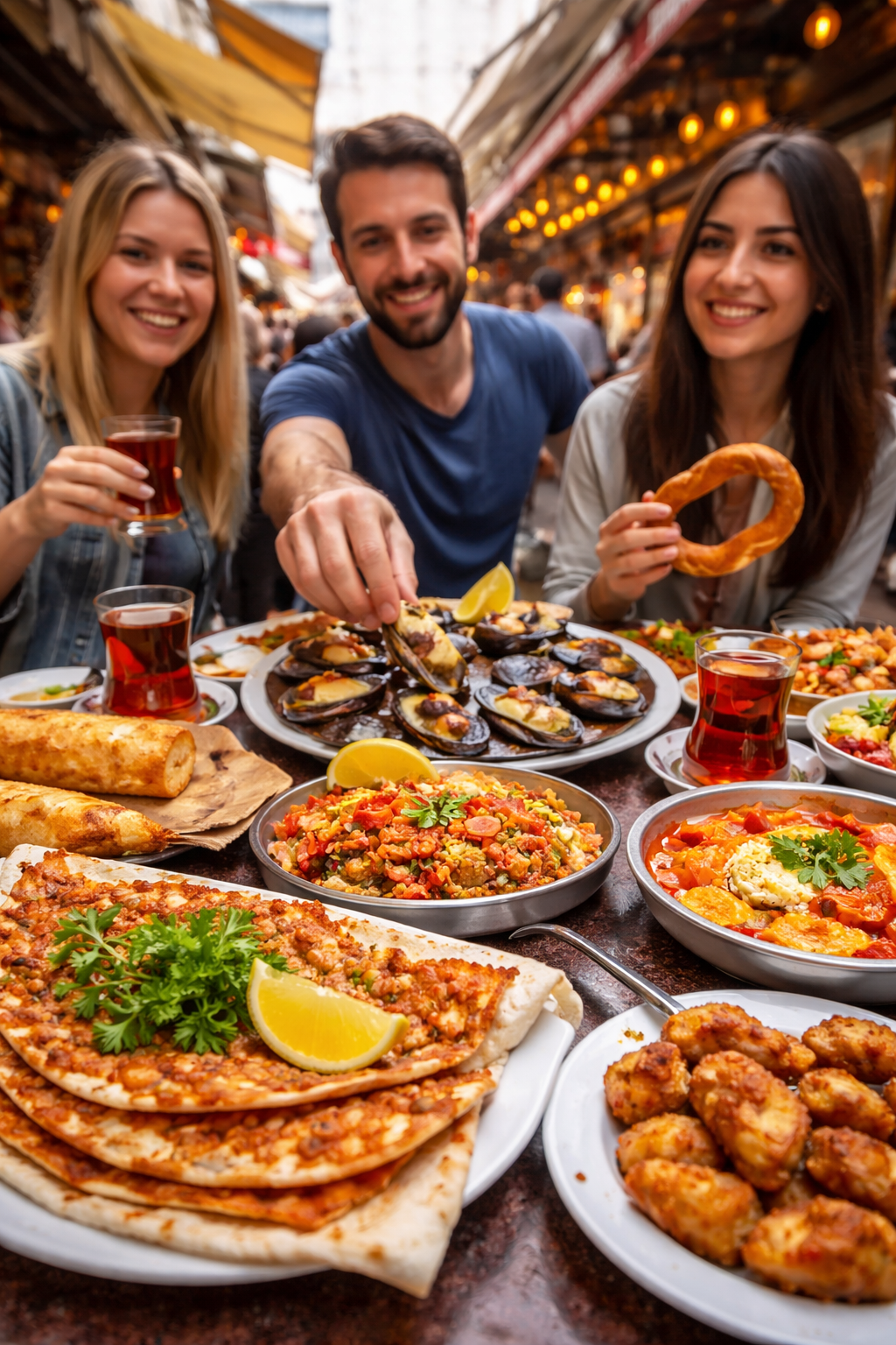 Local food tour in Istanbul Kadıköy with traditional Turkish dishes and street food experience