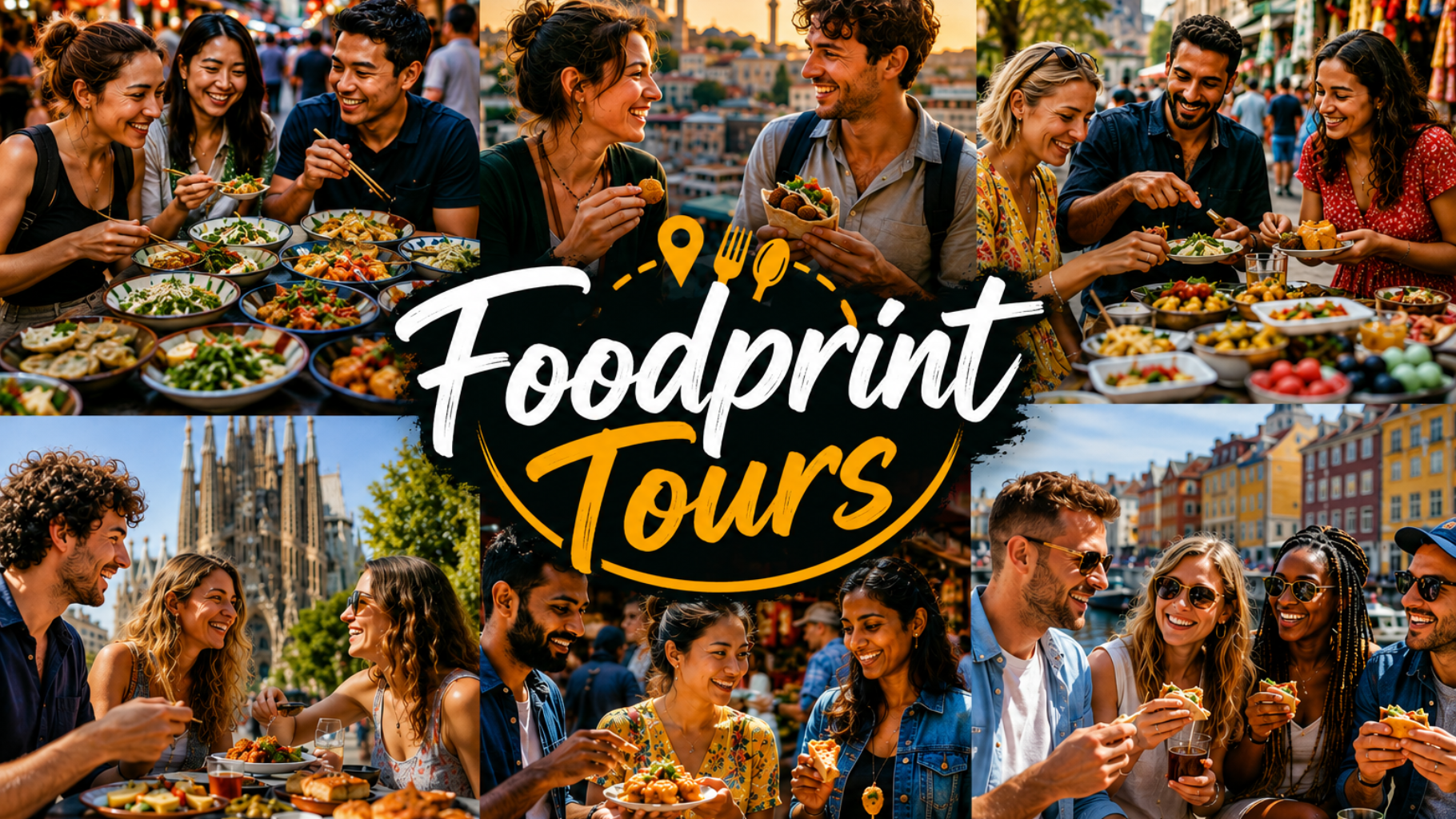 Voyageurs profitant de food tours authentiques et de spécialités locales autour du monde