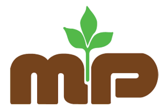 A mr logo with a green plant growing out of it