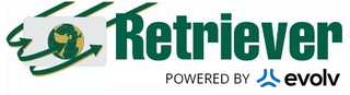 A logo for a company called retriever powered by evolve