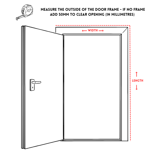 Strip curtain measurement guide diagram 