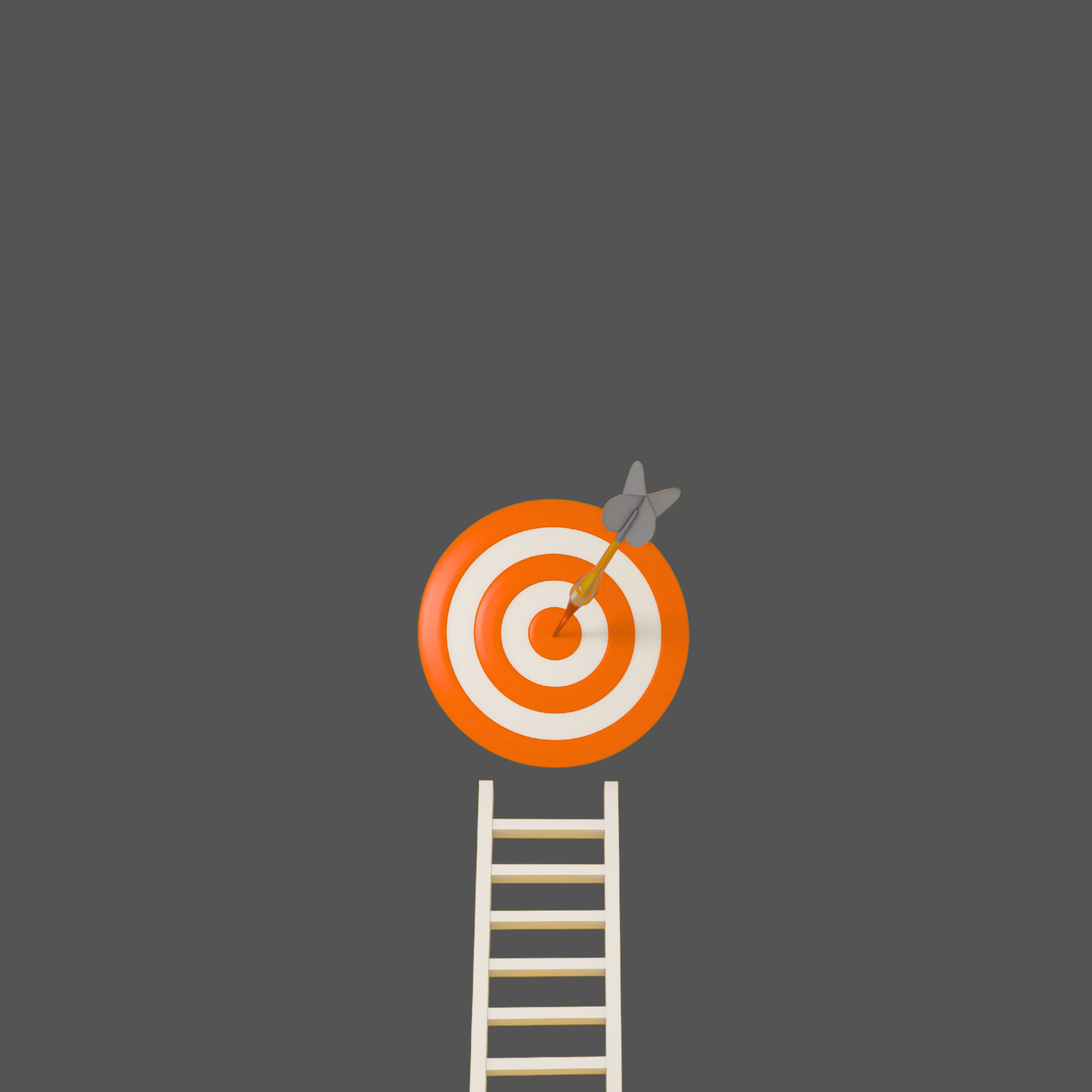 A ladder with a target in the center on top of it.  The bullseye symbolizes achieving agency goals with Workforce Insurance Underwriters. 