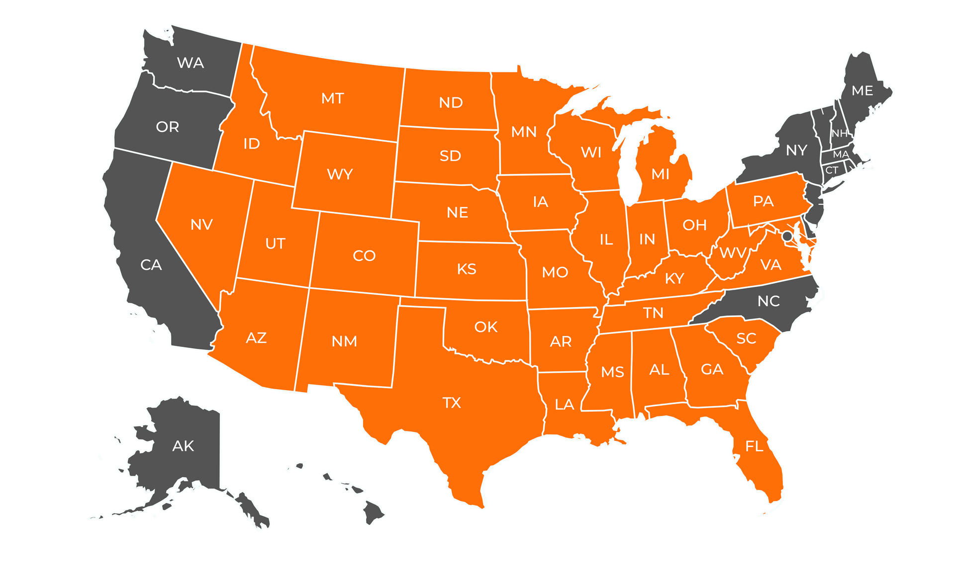 Approved Occupational Accident Motor Carrier States