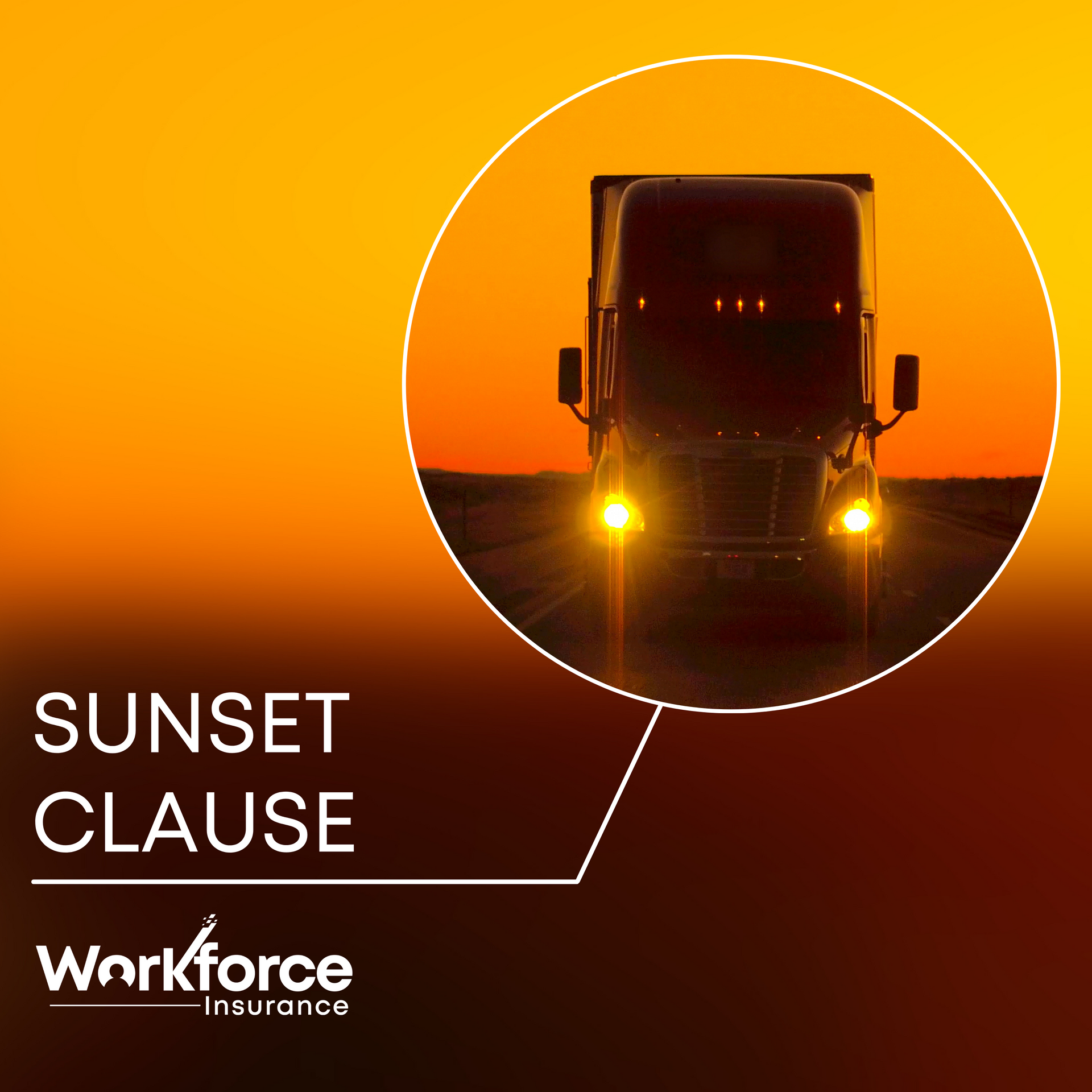 sunset with truck on highway