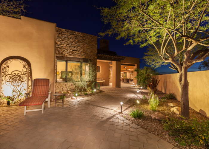 Backyard landscape lighting