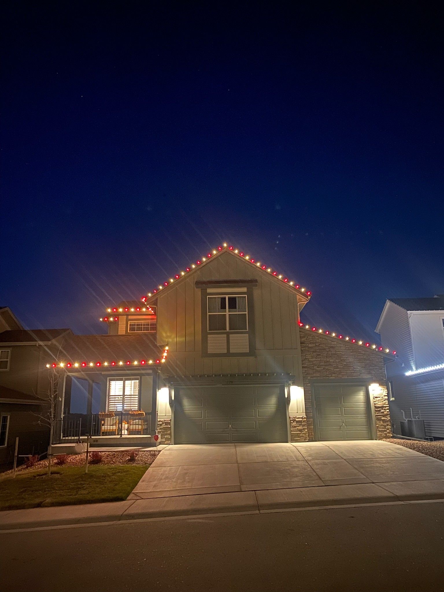 Christmas lights in Castle Rock