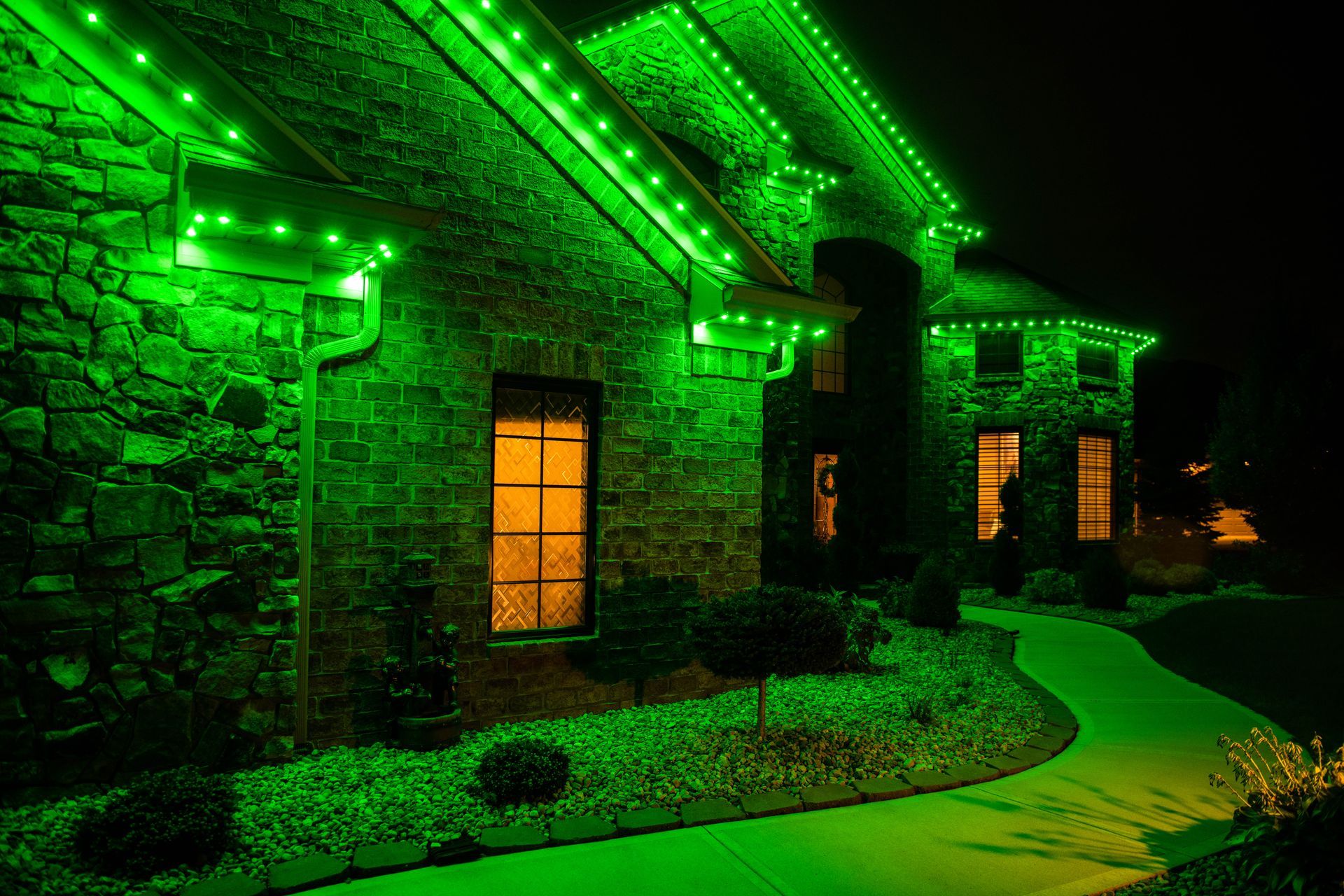 Chistmas lights being installed