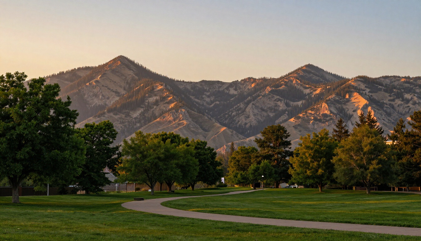 A peaceful Utah mountain landscape representing the tranquility of pre-planning with Berg Mortuary.